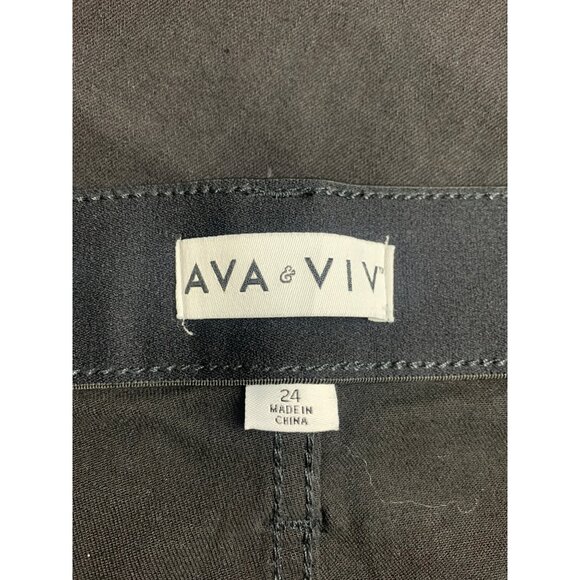 Ava & Viv Womens Black Denim High Rise Stretch Skinny Jeans Plus Size 24 - Picture 8 of 9
